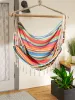 Striped Hammock Chair with Fringe Trim - Perfect for Summer