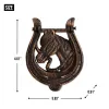 Rustic Horseshoe Cast Iron Door Knocker - Durable and Stylish Entryway Decor
